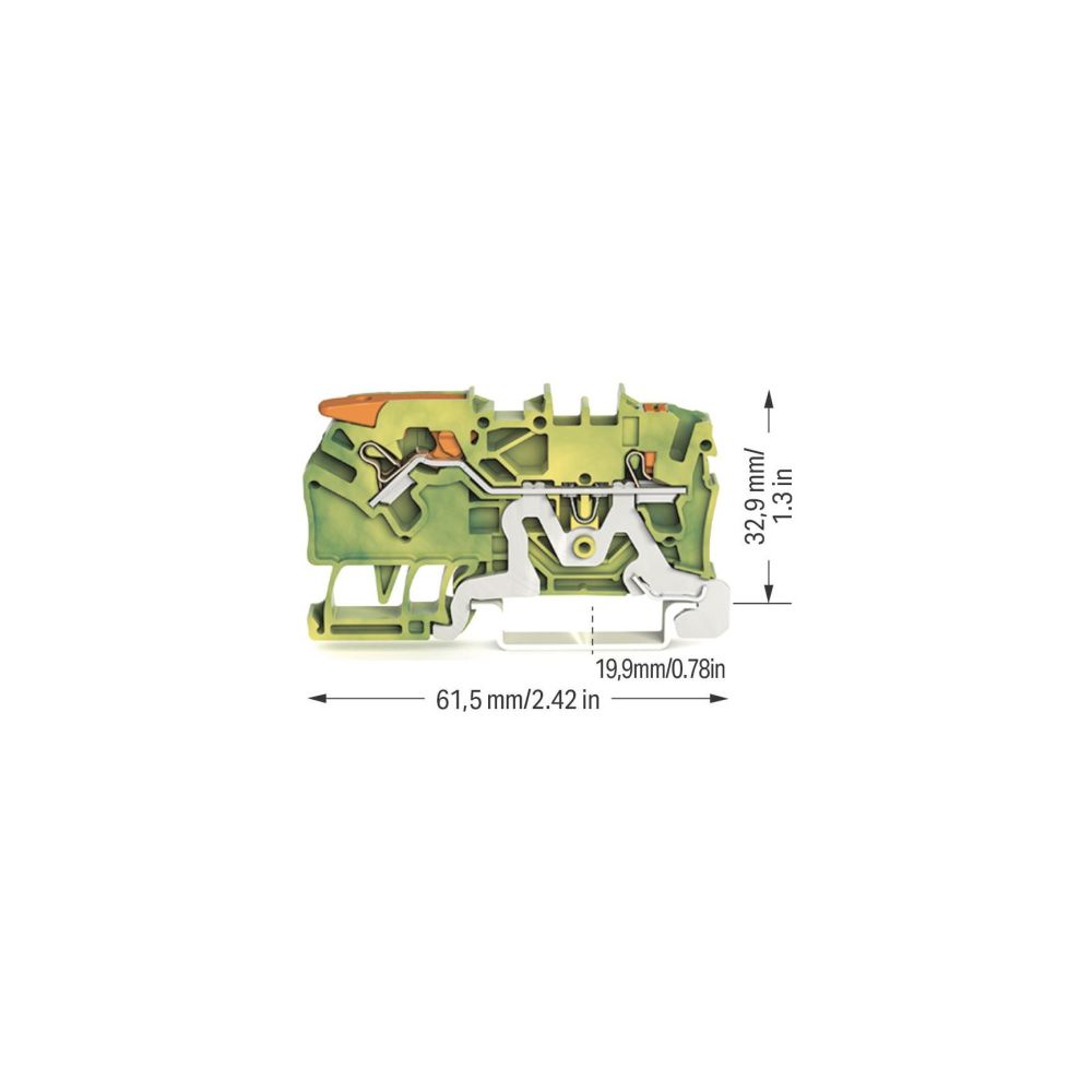Wago 2-Leiter-Schutzleiterklemme TOPJOB S 2102-5207, 0,25-4mm2, Grün/Gelb... WAGO-2102-5207 4055143741903 (Abb. 4)