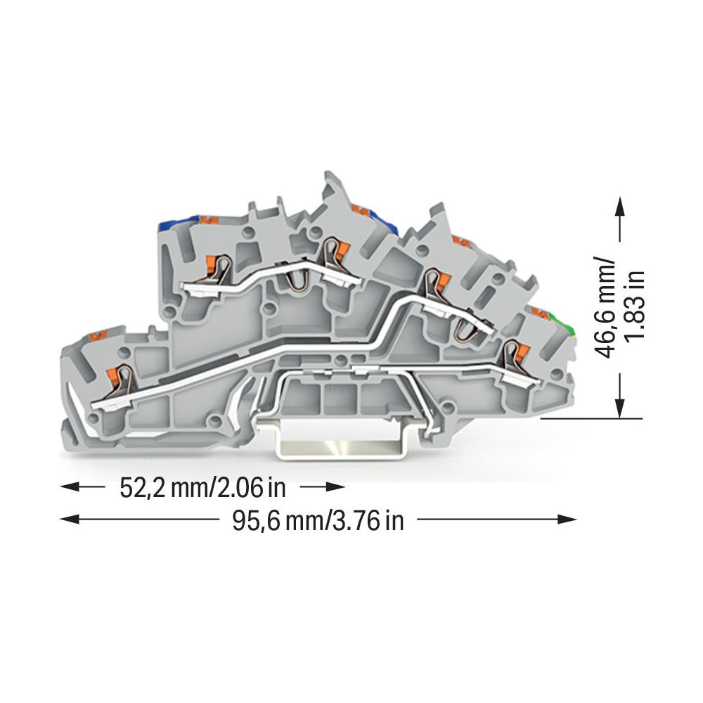 Wago Installationsetagenklemme 2203 2203-7646, 400V 31A, Polyamid, Grau... WAGO-2203-7646 4066966121957 (Abb. 6)