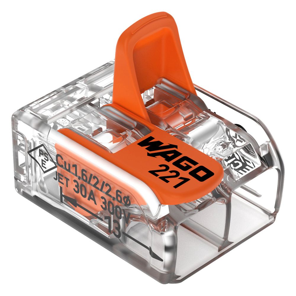 Wago Verbindungsklemme 221 221-612, 0,5-6mm2, Polycarbonat, Transparent/Orange... WAGO-221-612 4055143704168 (Abb. 14)