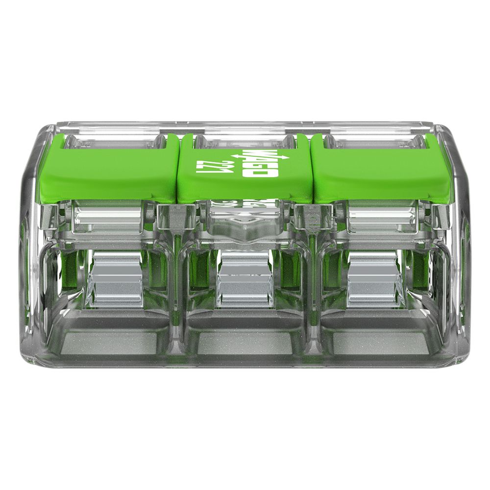 Wago Verbindungsklemme 221 221-423, 0,2-4mm2, Transparent/Grün... WAGO-221-423 4066966345438 (Abb. 11)