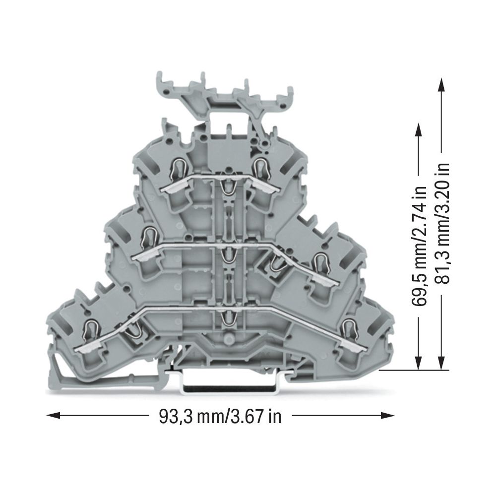 Wago Dreistockklemme TOPJOB S 2002-3231, 500V 24A 5,2mm, Polyamid, grau... WAGO-2002-3231 4044918989756 (Abb. 4)