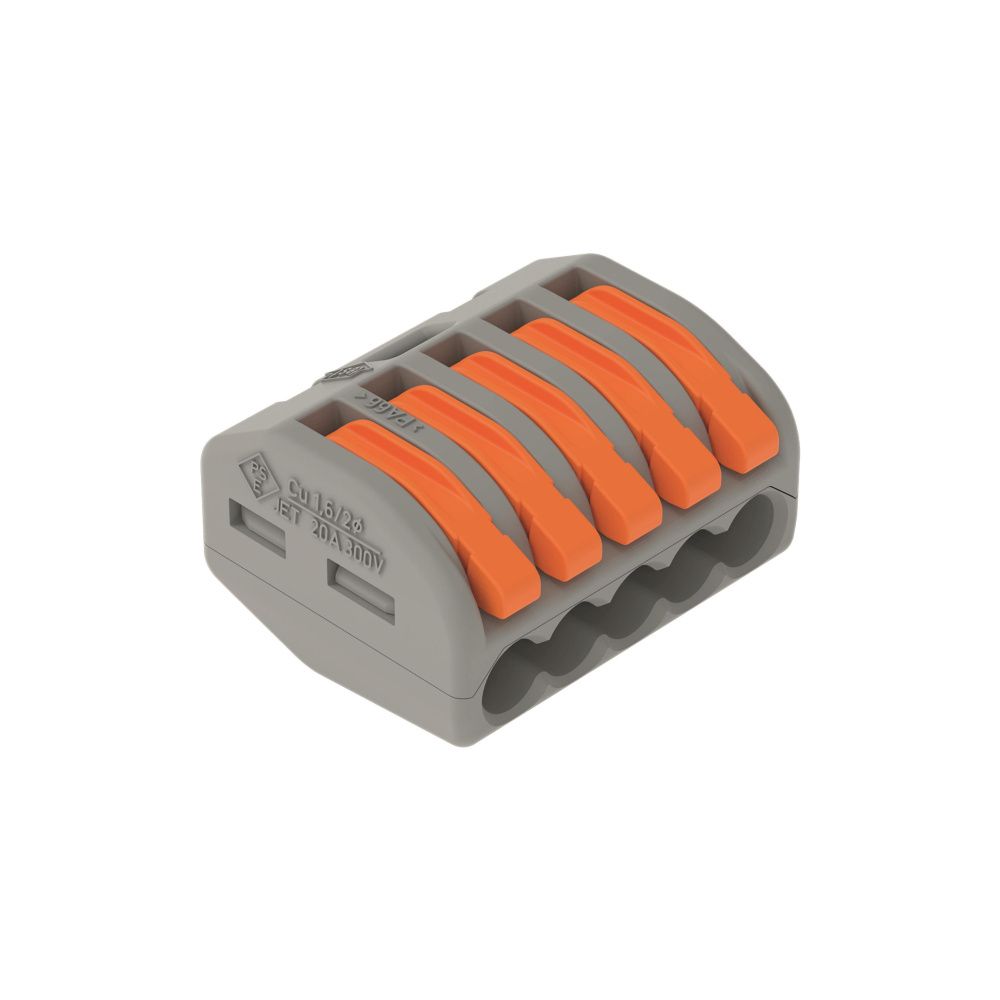 Wago Verbindungsklemme 222-415, 5-Leiter, 0,08-4mm2, 400V, 32A, Grau... WAGO-222-415 4044918464956 (Abb. 3)