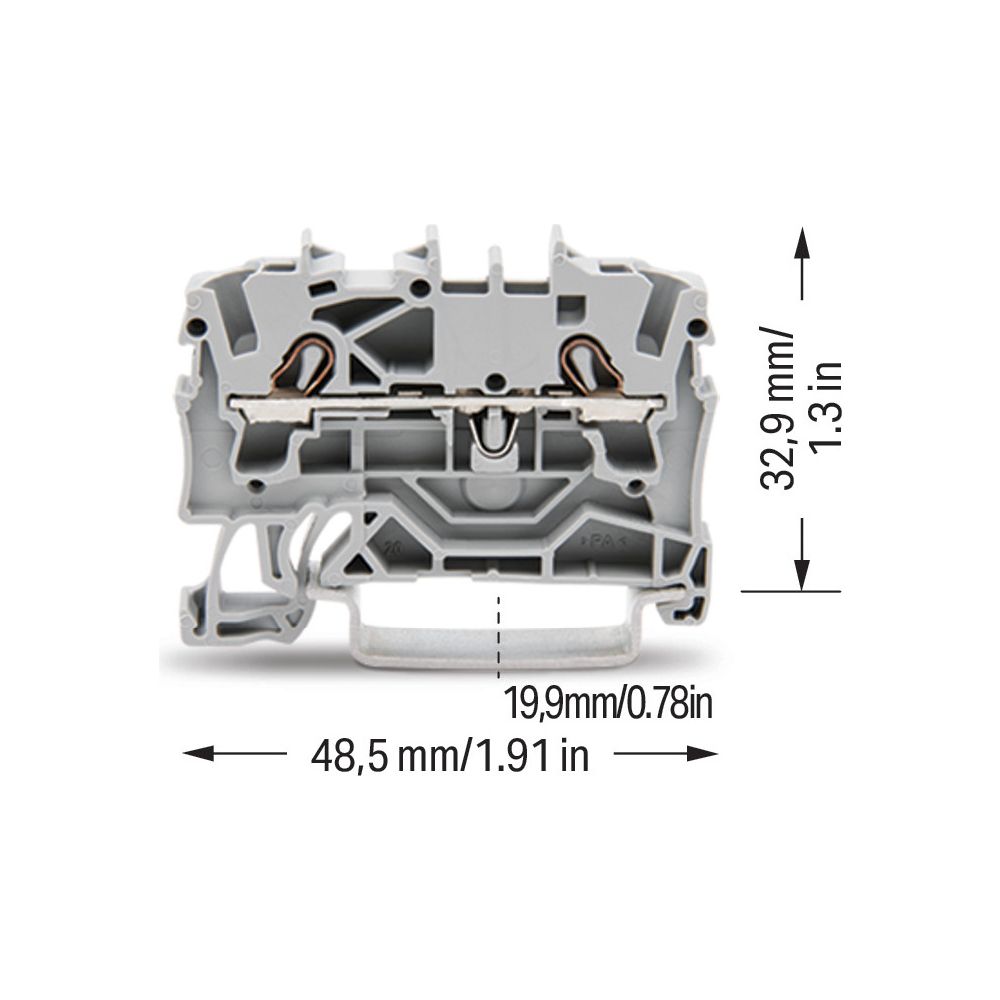 Wago 2-Leiter-Durchgangsklemme TOPJOB S 2002-1201, 2,5mm2, 800V, 24A, Grau... WAGO-2002-1201 4017332999168 (Abb. 12)