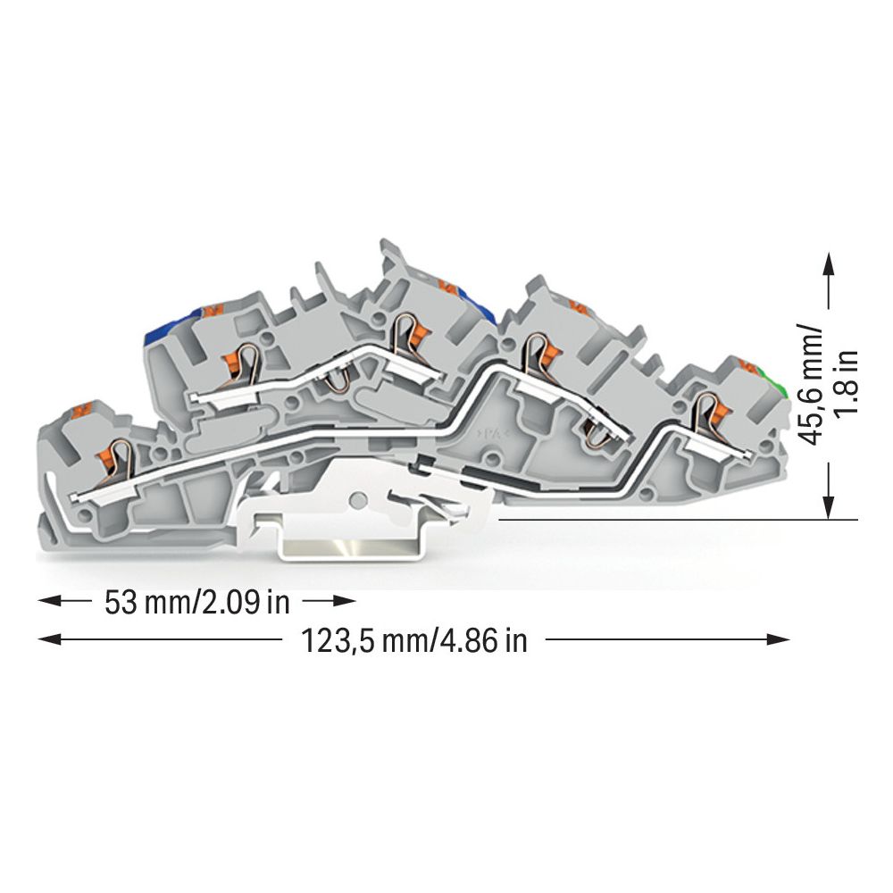 Wago Installationsetagenklemme 2205, 250V 40A, Polyamid, Grau, 2205-7646... WAGO-2205-7646 4066966165234 (Abb. 6)