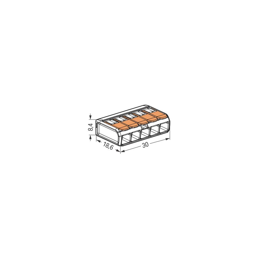 Wago COMPACT-Verbindungsklemme 221 221-415, 0,14-4mm2, Polycarbonat, Transparent/Orange,... WAGO-221-415 4055143234658 (Abb. 15)