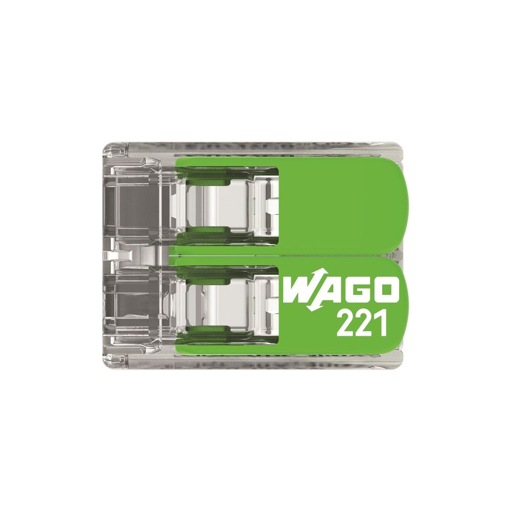 Wago Verbindungsklemme 221 221-422, 2-Leiter 4mm2, Polycarbonat, Transparent/Grün... WAGO-221-422 4066966345384 (Abb. 7)