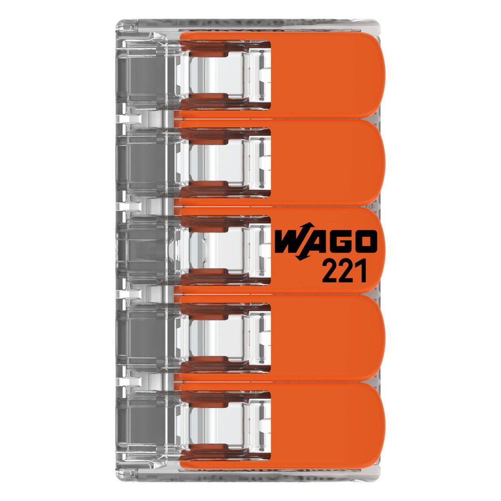 Wago COMPACT-Verbindungsklemme 221 221-415, 0,14-4mm2, Polycarbonat, Transparent/Orange,... WAGO-221-415 4055143234658 (Abb. 23)