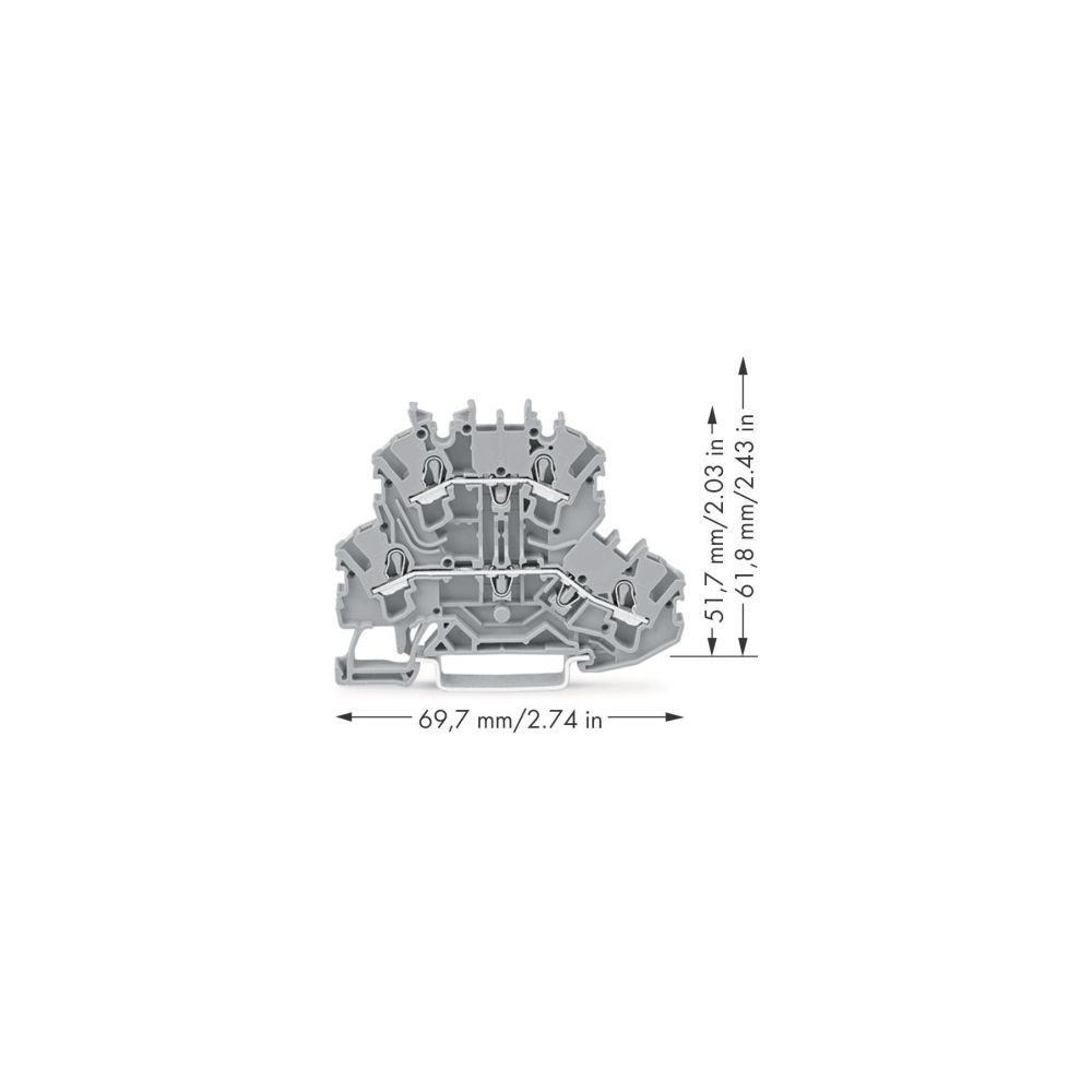 Wago Doppelstockklemme TOPJOB S 2002-2201, 500V 24A 5,2mm, Polyamid, Grau... WAGO-2002-2201 4044918753517 (Abb. 5)