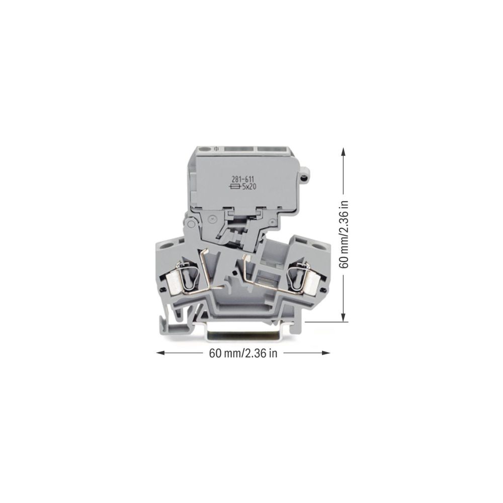 Wago 2-Leiter-Sicherungsklemme 281 281-611, 800V 10A 4mm2, Polyamid, Grau... WAGO-281-611 4045454614591 (Abb. 3)