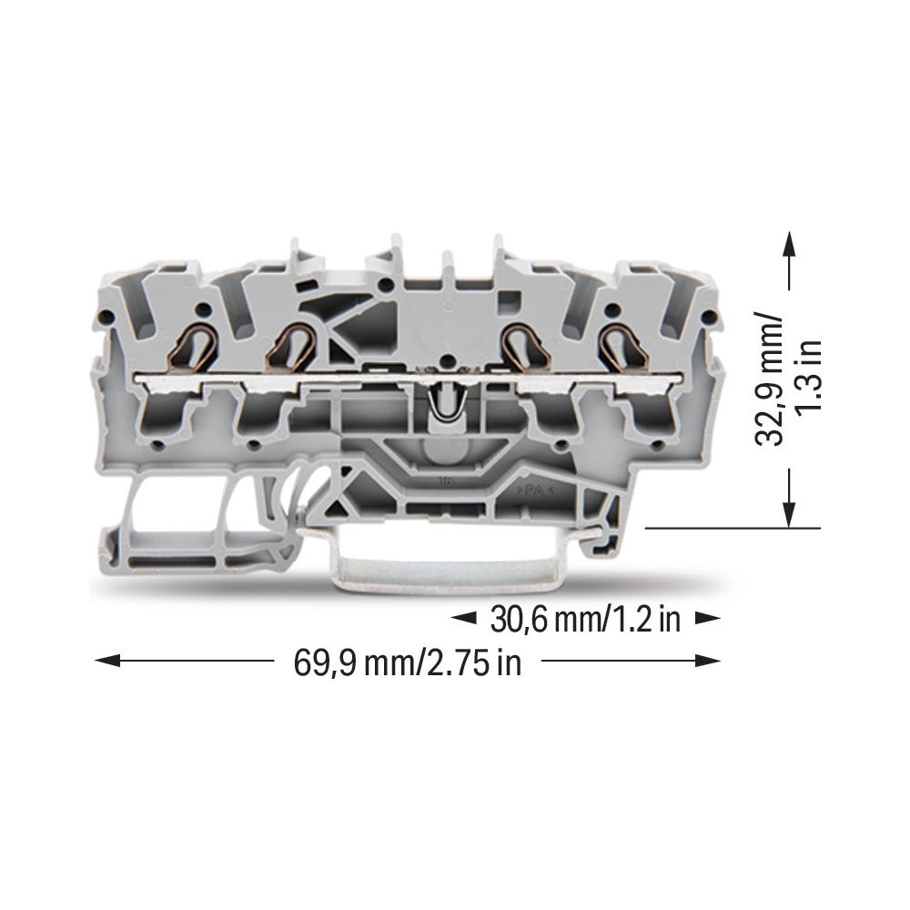 Wago 4-Leiter-Durchgangsklemme TOPJOB S 2002-1401, 2,5mm2, 800V, 24A, Grau... WAGO-2002-1401 4017332999281 (Abb. 11)