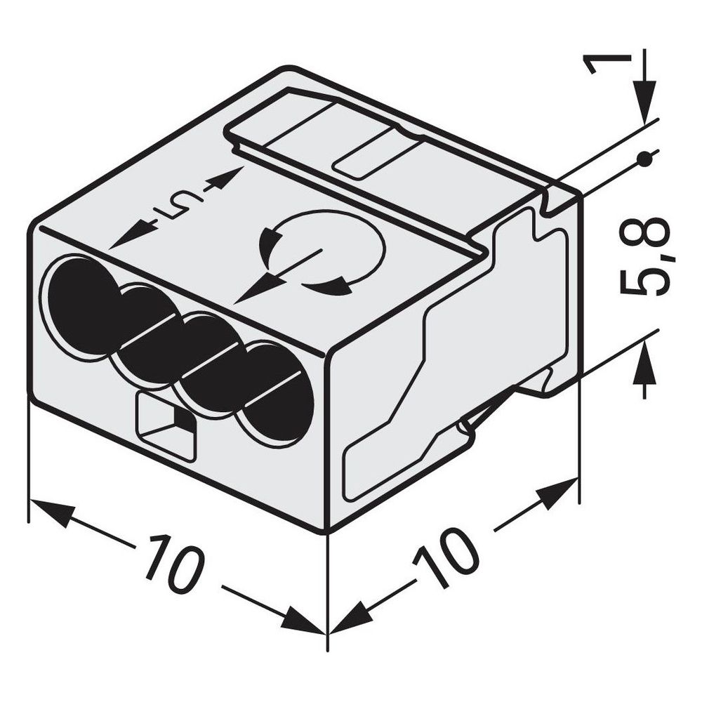 Wago MICRO-Verbindungsdosenklemme 243 243-304, 4-Leiter 0,6-0,8mm, 100V 6A, Lichtgrau... WAGO-243-304 4044918440691 (Abb. 10)
