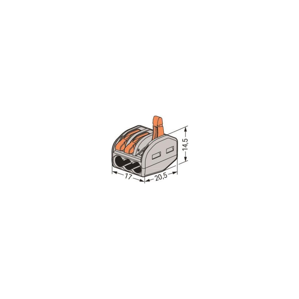 Wago Verbindungsklemme 222 222-413, 3-Leiter, 0,08-4mm2, 400V, 32A, Grau... WAGO-222-413 4017332955676 (Abb. 11)