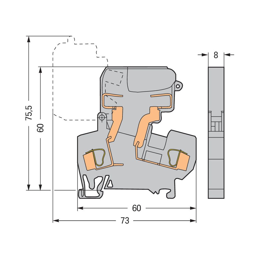 Wago 2-Leiter-Sicherungsklemme 281 281-611, 800V 10A 4mm2, Polyamid, Grau... WAGO-281-611 4045454614591 (Abb. 10)
