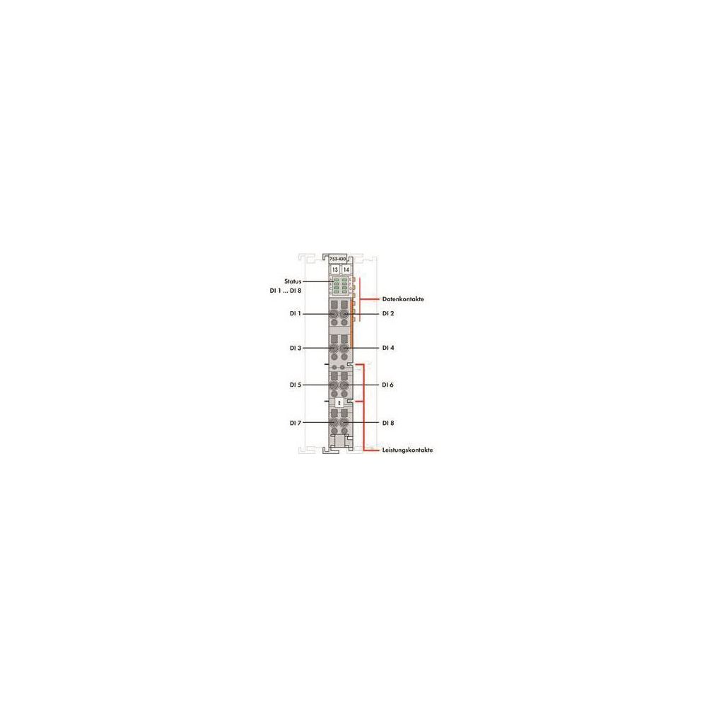 Wago Digitaleingangsmodul 753-430, 8 Kanäle, 24V DC, 3ms, Polycarbonat/Polyamid 6.6, lich... WAGO-753-430 4045454394431 (Abb. 3)