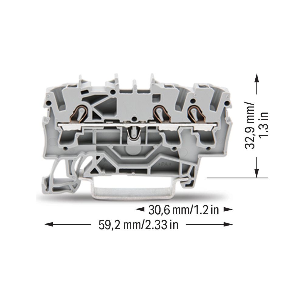 Wago Durchgangsklemme TOPJOB S 2002-1301, 2,5mm2, 800V, 24A, Federzuganschluss, Grau... WAGO-2002-1301 4017332999229 (Abb. 9)