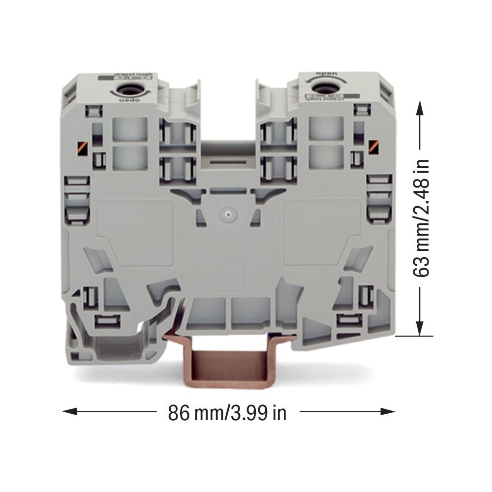 Wago 2-Leiter-Durchgangsklemme 285-135, 6-35mm2, 125A, 1000V, 16x86x63mm, Polyamid, Grau,... WAGO-285-135 4066966248548 (Abb. 5)