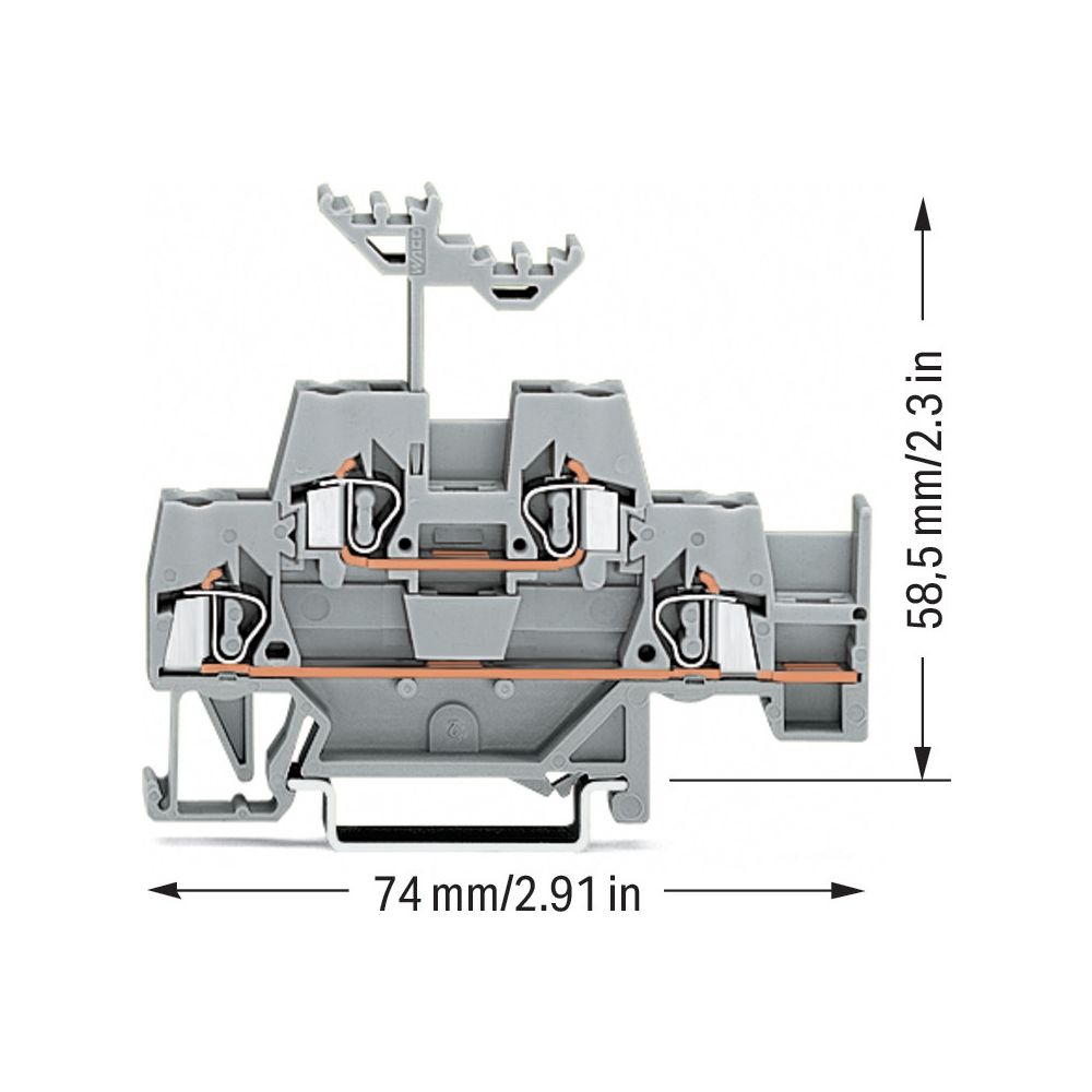 Wago Doppelstockklemme 280 280-520, 2,5mm2, 500V, 20A, Grau... WAGO-280-520 4050821214908 (Abb. 3)