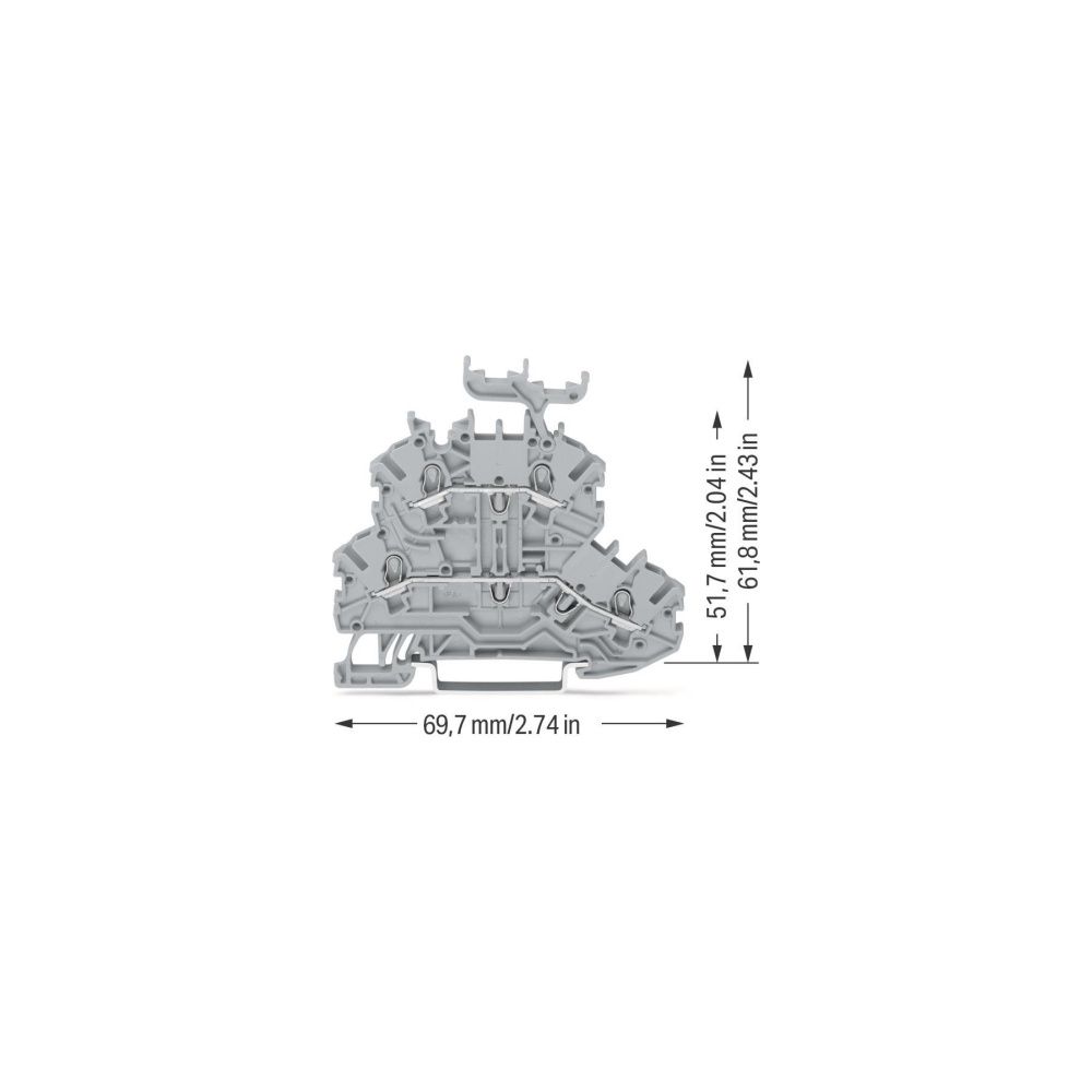Wago Doppelstockklemme 2000 2000-2231, 0,14-1,5mm2, Thermoplast, Grau... WAGO-2000-2231 4055143874847 (Abb. 3)