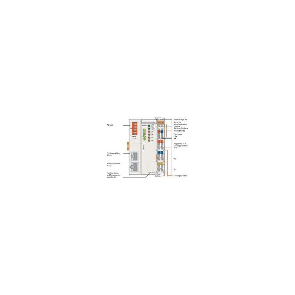 Wago Controller Modbus TCP 750-891, 2 x ETHERNET, 100x61,5x100mm, Polycarbonat/Polyamid 6... WAGO-750-891 4055143821513 (Abb. 8)