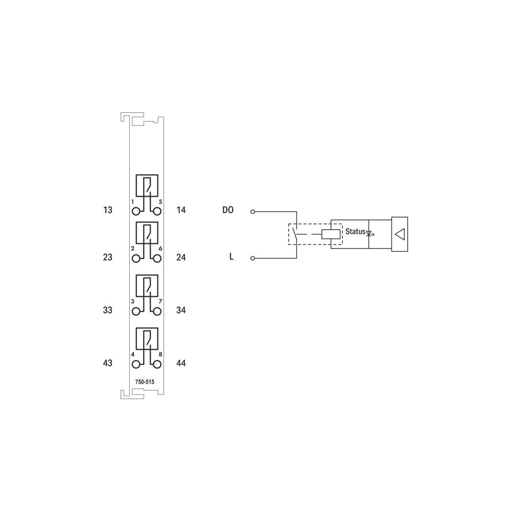 Wago 4-Kanal-Relaisausgang 750-515, 250V, 2A, 100x12x67,8mm... WAGO-750-515 4055143512831 (Abb. 8)