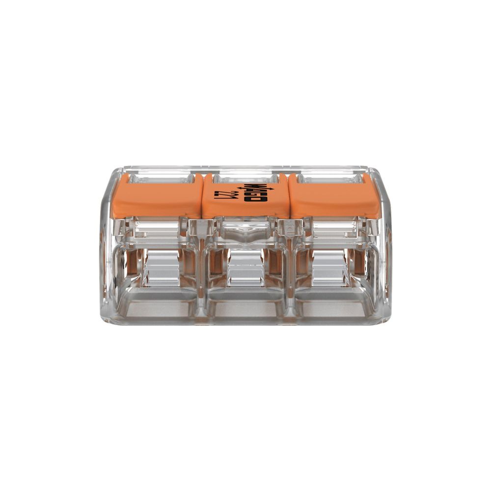 Wago Verbindungsklemme 221-413 COMPACT, 0,14-4mm2, Polycarbonat, Transparent/Orange... WAGO-221-413 4050821808442 (Abb. 10)