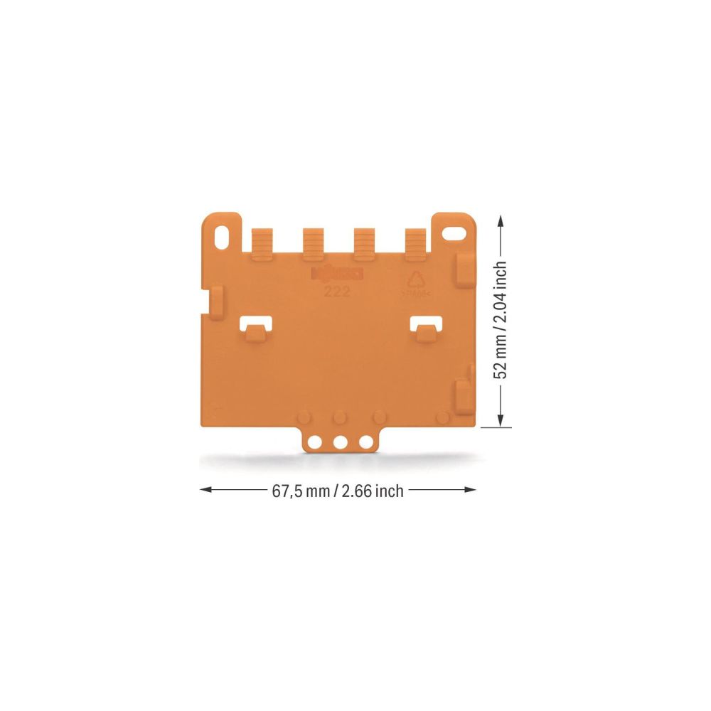 Wago Zugentlastungsplatte 222-505, für Befestigungsadapter Serie 221 oder 222, Orange... WAGO-222-505 4045454714789 (Abb. 5)