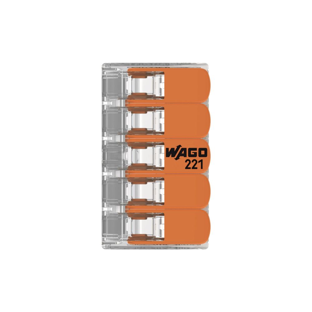 Wago COMPACT-Verbindungsklemme 221 221-415, 0,14-4mm2, Polycarbonat, Transparent/Orange,... WAGO-221-415 4055143234658 (Abb. 13)