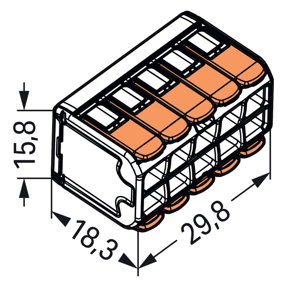 Wago Verbindungsklemme 221 221-420, 10-Leiter 0,2-4mm2, Polycarbonat, Transparent... WAGO-221-420 4066966611663 (Abb. 19)