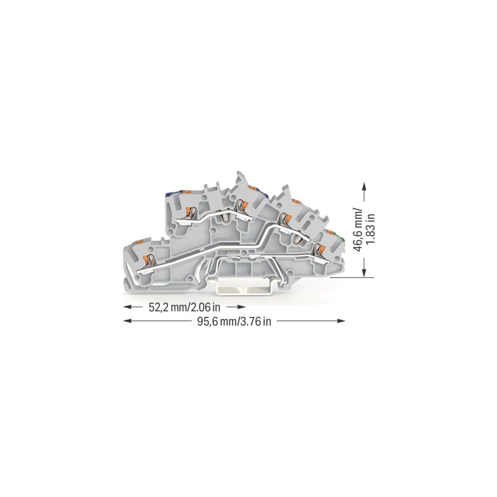 Wago Installationsetagenklemme 2203 2203-7646, 400V 31A, Polyamid, Grau... WAGO-2203-7646 4066966121957 (Abb. 3)