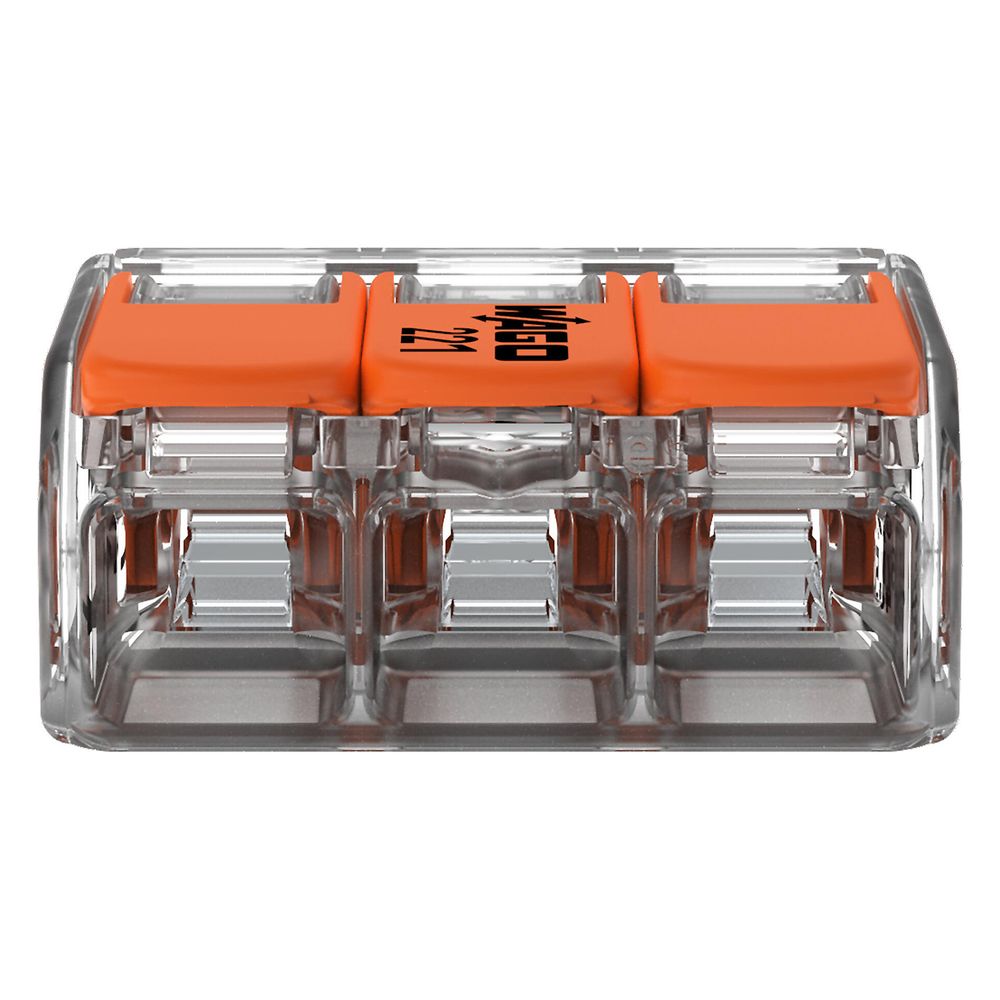 Wago Verbindungsklemme 221-413 COMPACT, 0,14-4mm2, Polycarbonat, Transparent/Orange... WAGO-221-413 4050821808442 (Abb. 3)