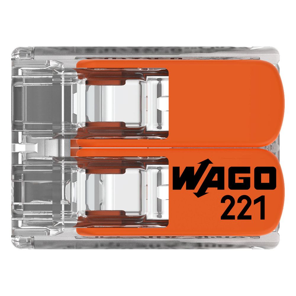 Wago Verbindungsklemme 221 221-412, 0,14-4mm2, 2-Leiter, Transparent/Orange... WAGO-221-412 4050821808435 (Abb. 6)