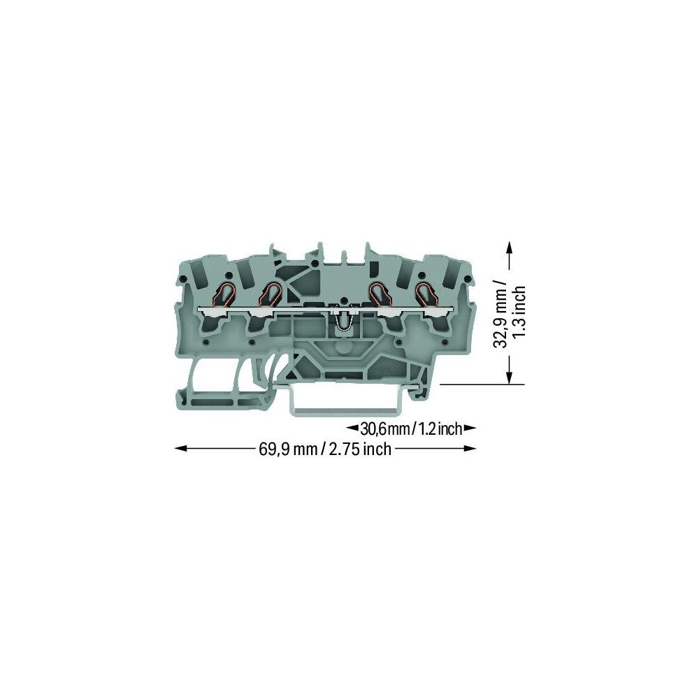 Wago 4-Leiter-Durchgangsklemme TOPJOB S 2001-1401, 800V 18A, Polyamid, Grau... WAGO-2001-1401 4017332998666 (Abb. 3)