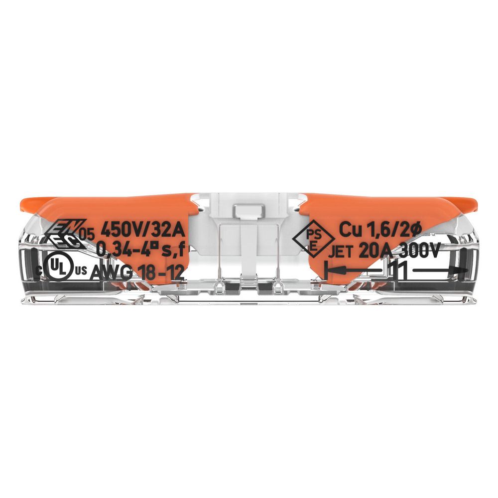 Wago Durchgangsverbinder 221 221-2401, 0,2-4mm2, 450V, 32A, Transparent/Orange... WAGO-221-2401 4066966120271 (Abb. 3)