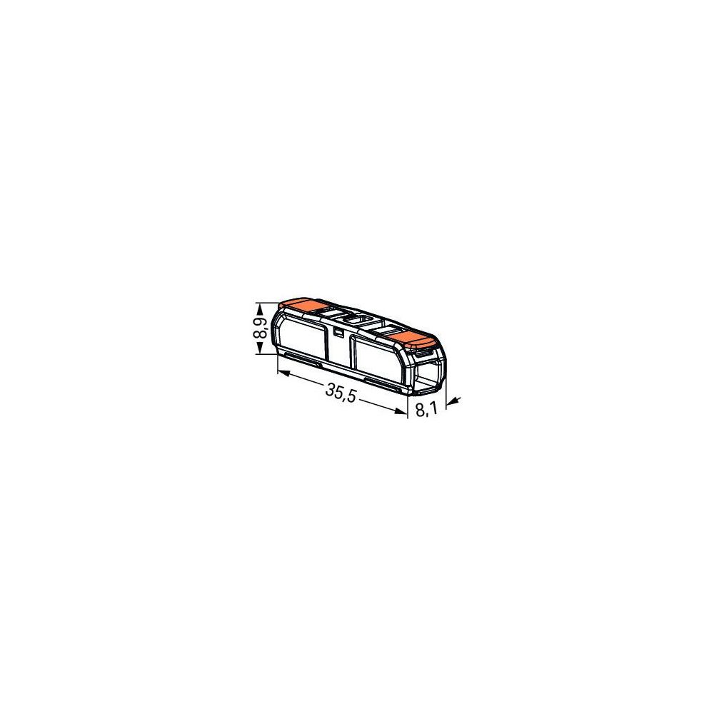 Wago Durchgangsverbinder 221 221-2401, 0,2-4mm2, 450V, 32A, Transparent/Orange... WAGO-221-2401 4066966120271 (Abb. 5)