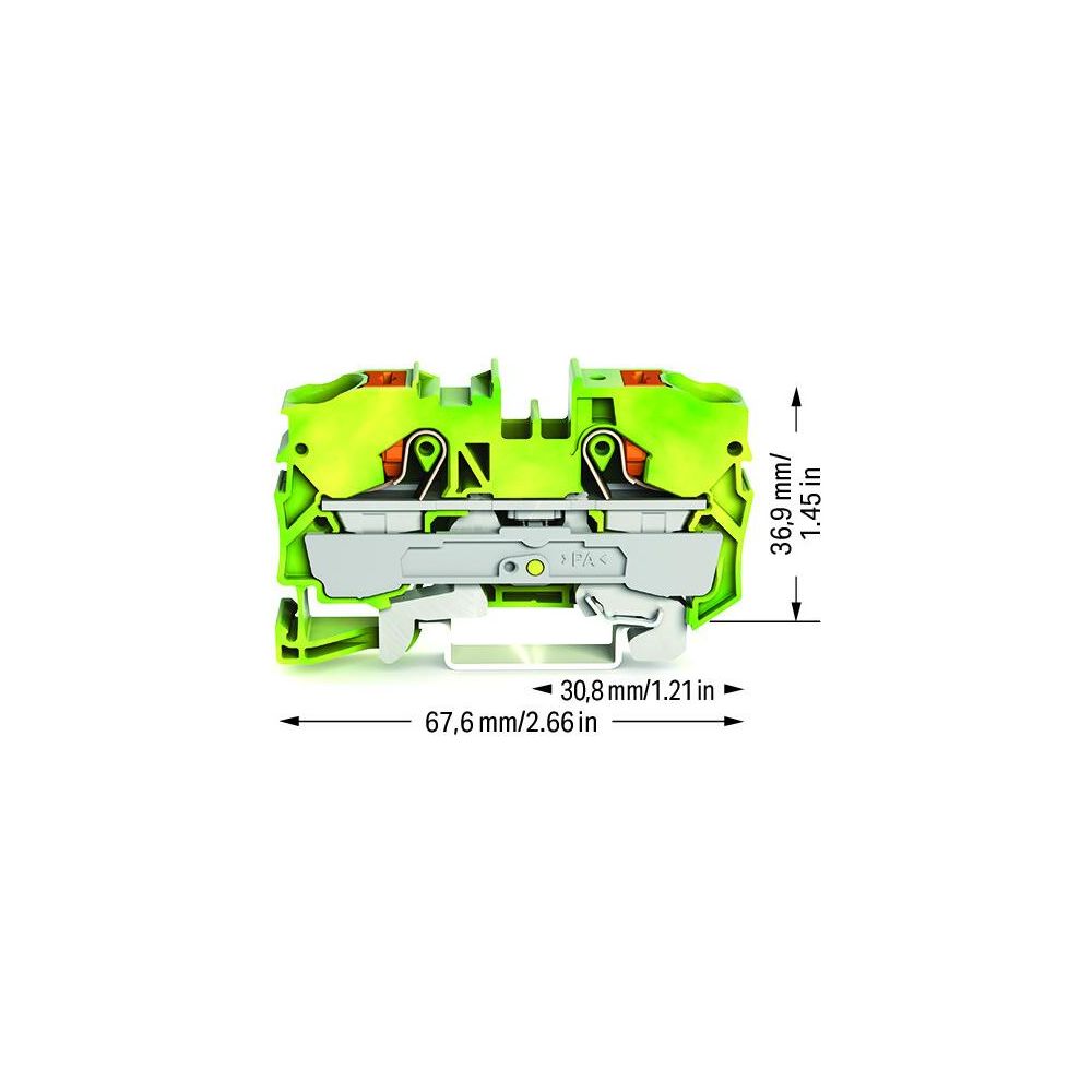 Wago 2-Leiter-Schutzleiterklemme TOPJOB S 2210-1207, 10mm2, Federzuganschluss, Polyamid... WAGO-2210-1207 4055143736084 (Abb. 3)