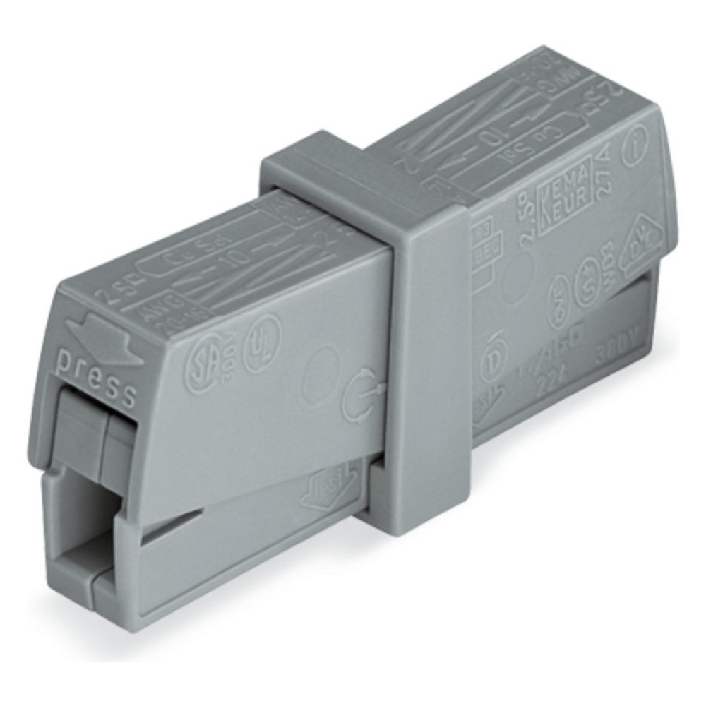 Wago Leuchtenklemme 224-201, 0,5-2,5mm2, 400V, 24A, Grau... WAGO-224-201 4044918818407 (Abb. 12)