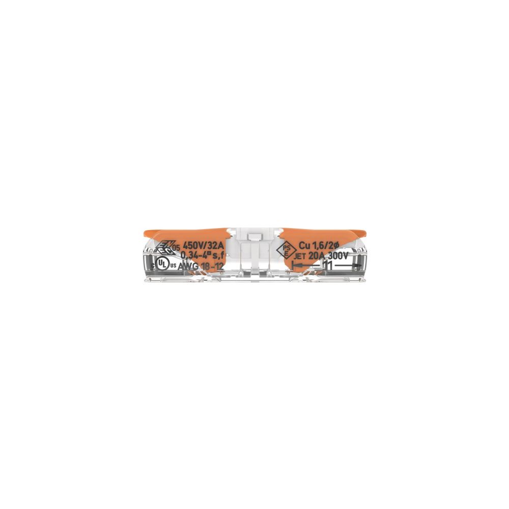 Wago Durchgangsverbinder 221 221-2401, 0,2-4mm2, 450V, 32A, Transparent/Orange... WAGO-221-2401 4066966120271 (Abb. 16)