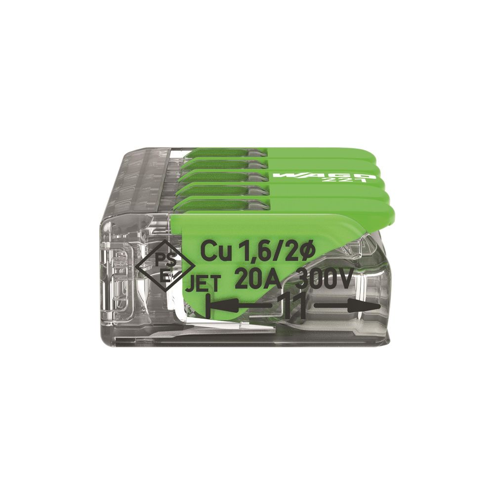 Wago Verbindungsklemme 221 5-Leiter, 0,2-4mm2, Polycarbonat, Transparent, 221-425... WAGO-221-425 4066966345285 (Abb. 5)