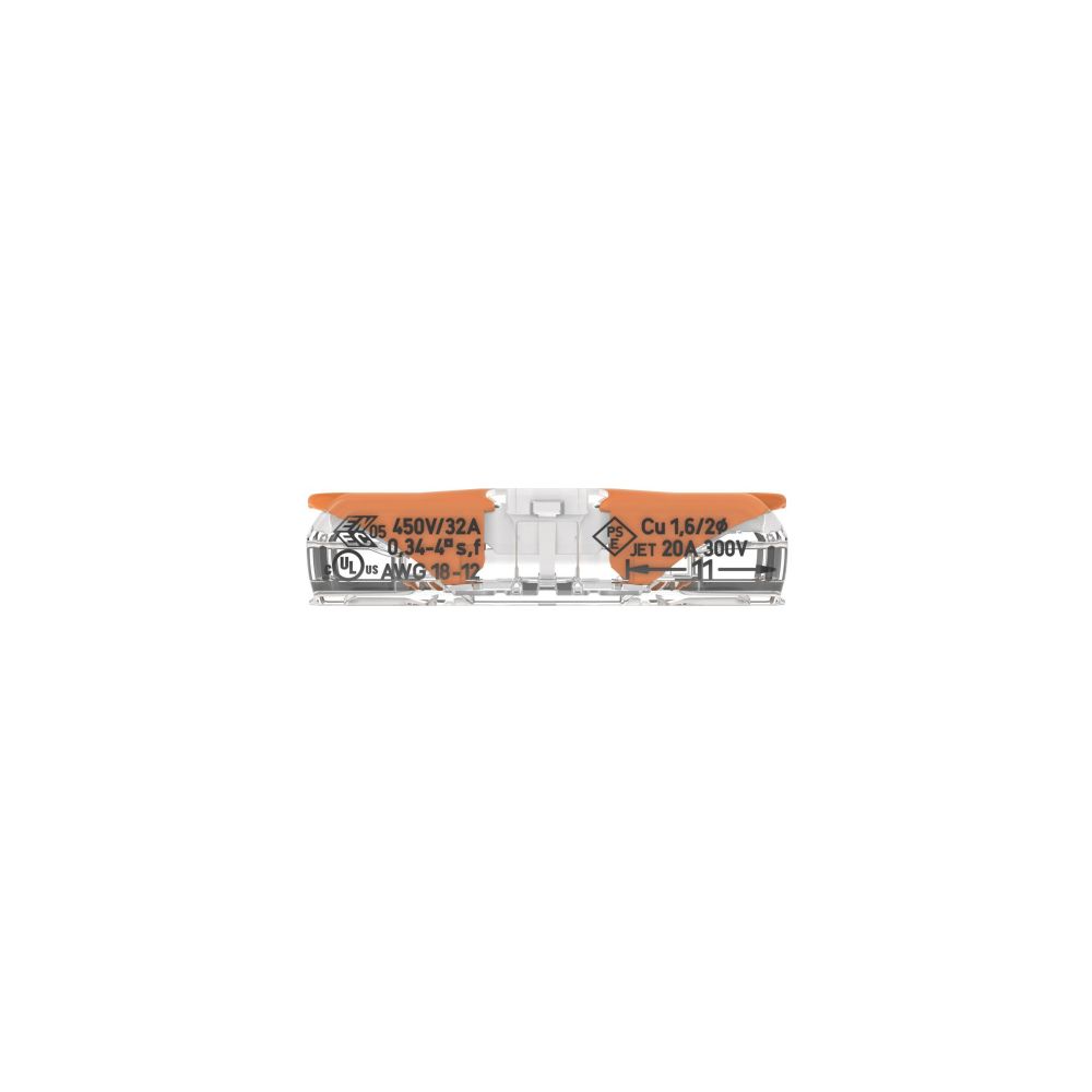 Wago Durchgangsverbinder 221 221-2401, 0,2-4mm2, 450V, 32A, Transparent/Orange... WAGO-221-2401 4066966120271 (Abb. 10)