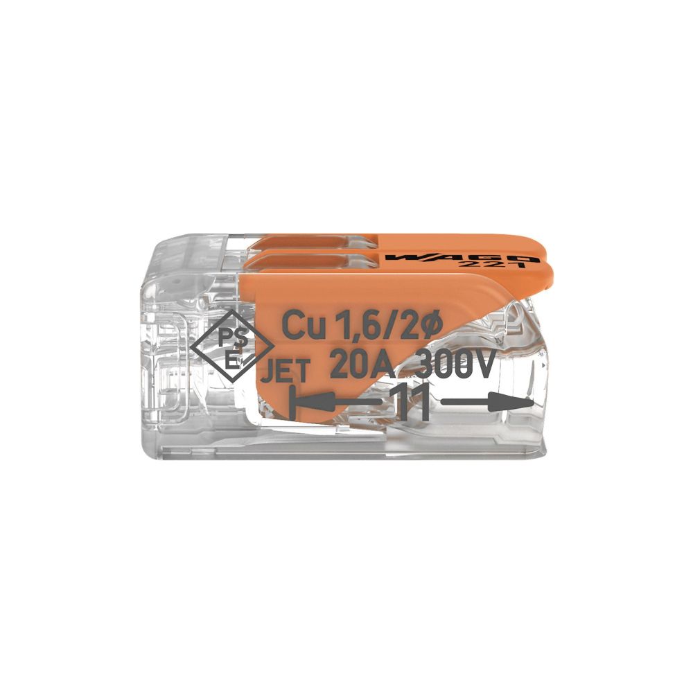 Wago Verbindungsklemme 221 221-412, 0,14-4mm2, 2-Leiter, Transparent/Orange... WAGO-221-412 4050821808435 (Abb. 15)