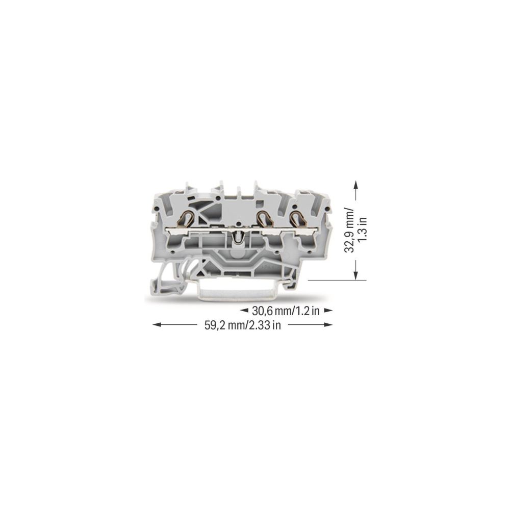Wago Durchgangsklemme TOPJOB S 2002-1301, 2,5mm2, 800V, 24A, Federzuganschluss, Grau... WAGO-2002-1301 4017332999229 (Abb. 6)
