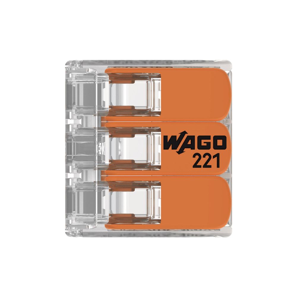 Wago Verbindungsklemme 221-413 COMPACT, 0,14-4mm2, Polycarbonat, Transparent/Orange... WAGO-221-413 4050821808442 (Abb. 13)