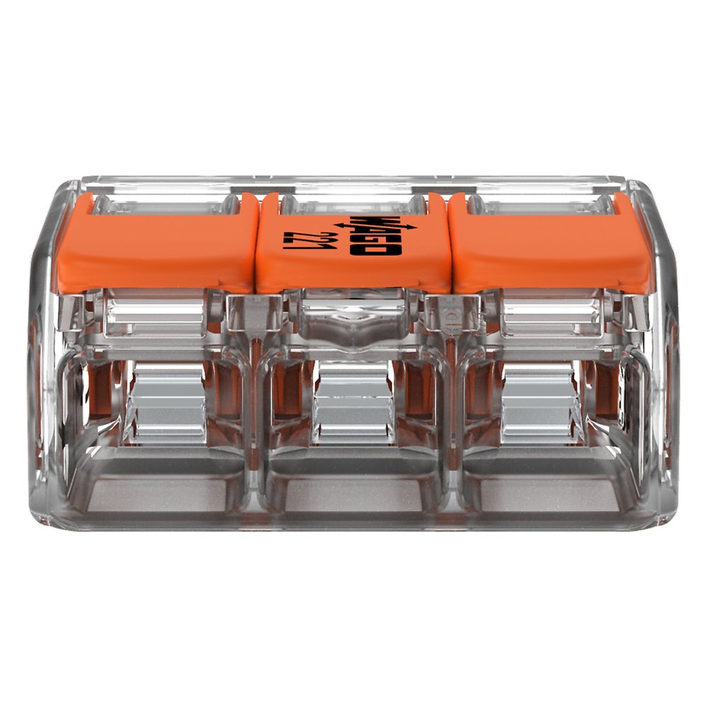Wago Verbindungsklemme 221-413 COMPACT, 0,14-4mm2, Polycarbonat, Transparent/Orange... WAGO-221-413 4050821808442 (Abb. 17)