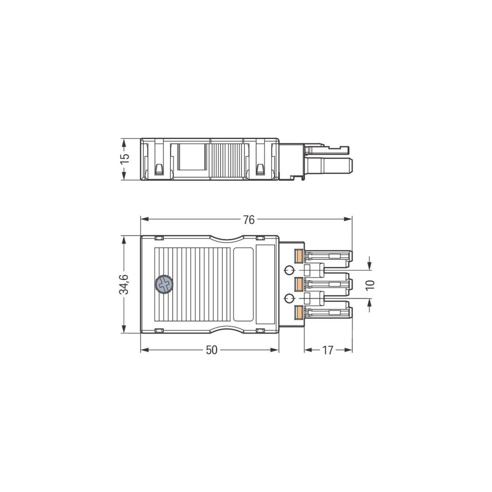 Wago Buchse WINSTA MIDI 770-103, 3-polig, 250V, 25A, Federzuganschluss, Schwarz... WAGO-770-103 4044918252096 (Abb. 4)