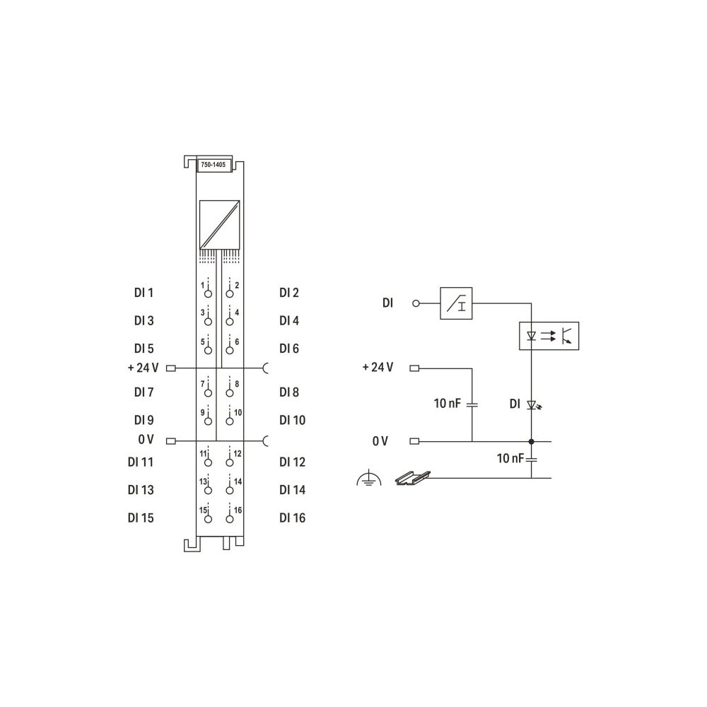 Wago Digitaleingangsmodul 750-1405, 16 Kanäle, 24V DC, 3ms, Polycarbonat/Polyamid 6.6, l... WAGO-750-1405 4045454905590 (Abb. 7)