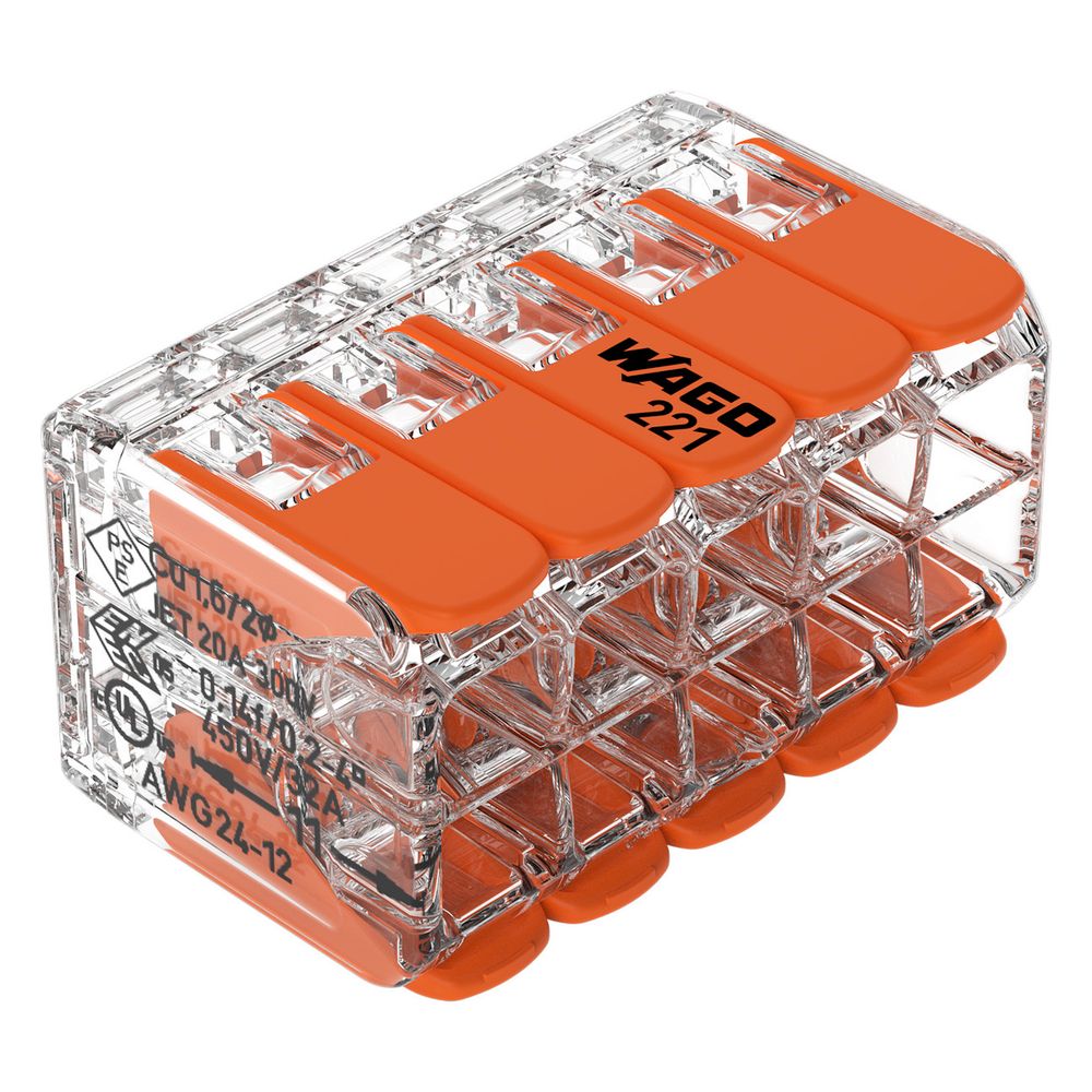 Wago Verbindungsklemme 221 221-420, 10-Leiter 0,2-4mm2, Polycarbonat, Transparent... WAGO-221-420 4066966611663 (Abb. 13)