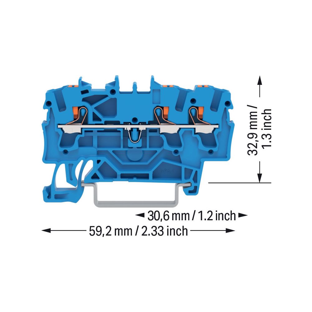 Wago 3-Leiter-Durchgangsklemme TOPJOB S 2202-1304, 2,5mm2, Thermoplast, Blau... WAGO-2202-1304 4055143848558 (Abb. 8)