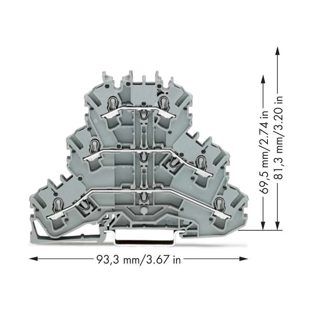 Wago Dreistockklemme TOPJOB S 2002-3201, 500V 24A 5,2mm, Polyamid, grau... WAGO-2002-3201 4044918691185 (Abb. 4)