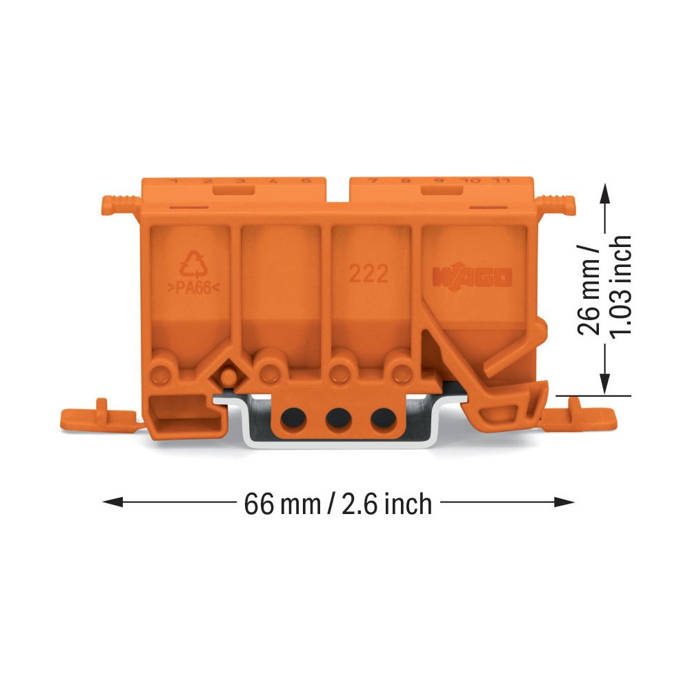 Wago Befestigungsadapter 222 222-500, 25,8x22x65,6mm, Polyamid, orange... WAGO-222-500 4045454714765 (Abb. 5)