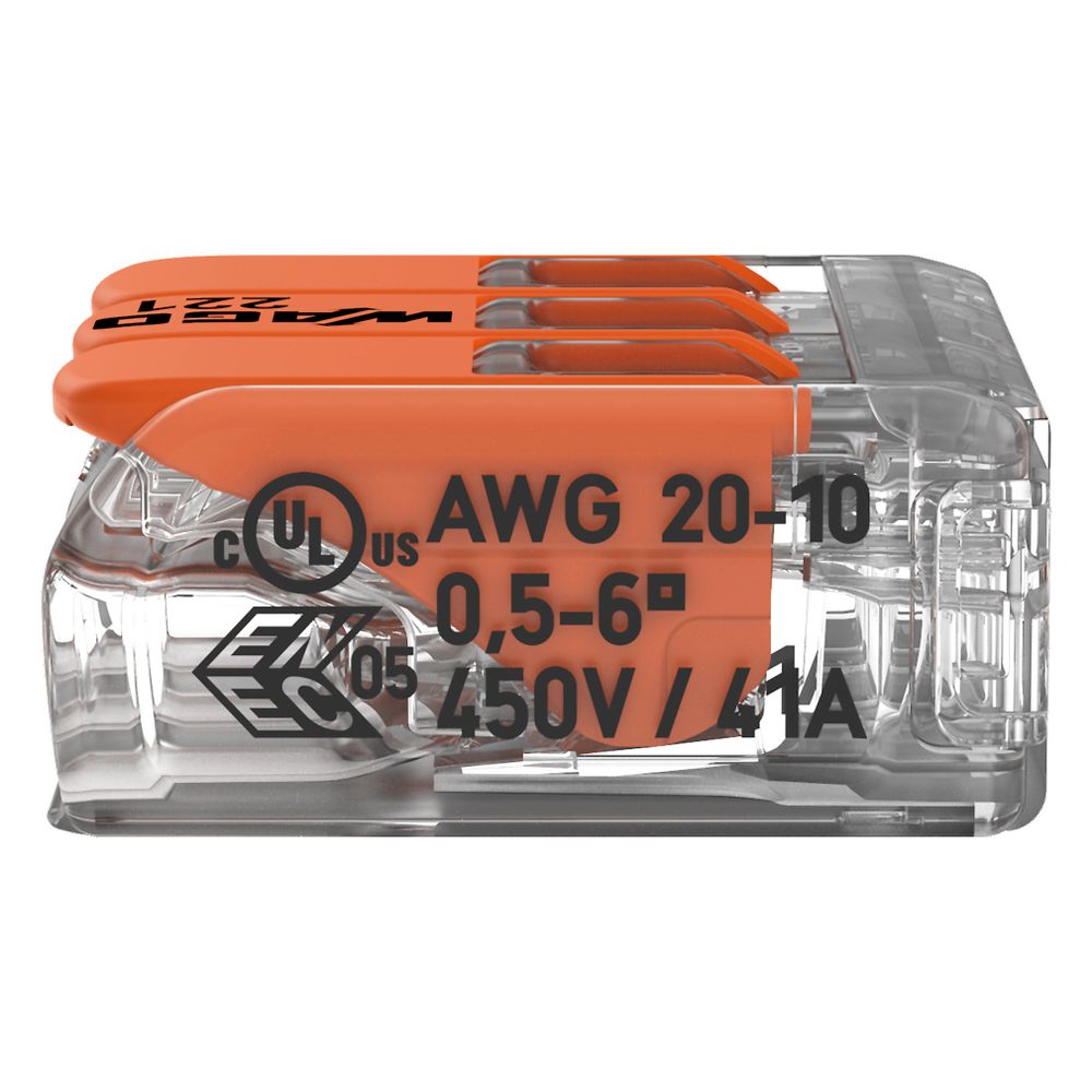 Wago Verbindungsklemme 221-613, 0,5-6mm2, Polycarbonat, Transparent... WAGO-221-613 4055143715416 (Abb. 11)